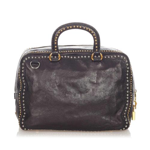 Prada Studded Leather Satchel