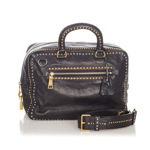 Prada Studded Leather Satchel