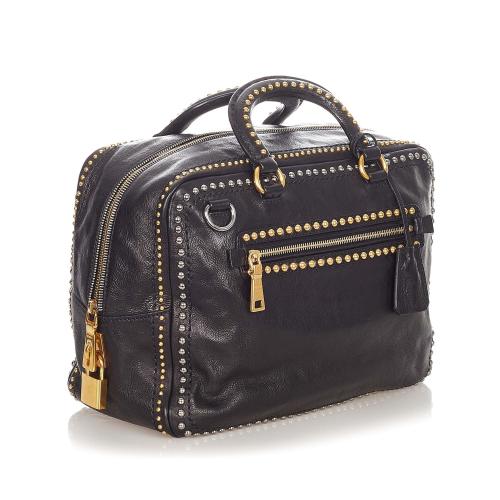 Prada Studded Leather Satchel