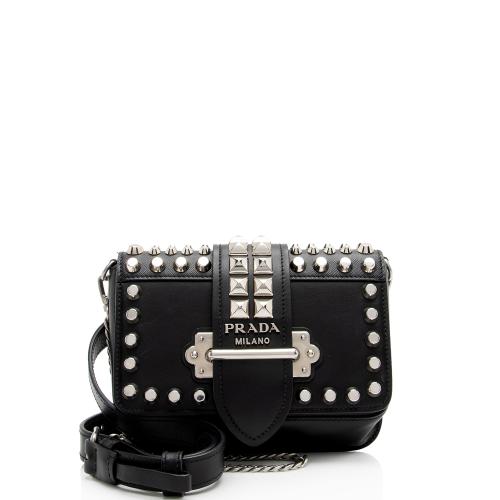 Prada Saffiano Calfskin Studded Cahier Belt Bag