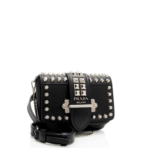 Prada Saffiano Calfskin Studded Cahier Belt Bag