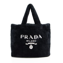 Prada Terry Cloth Logo Tote