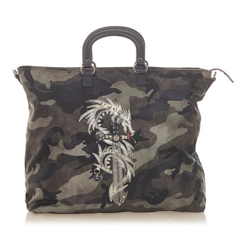 Prada Tessuto Camouflage Dragon Tote Bag