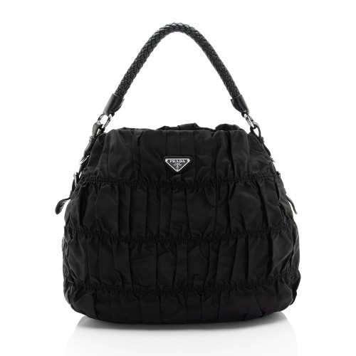 Prada Tessuto Gaufre Braided Hobo