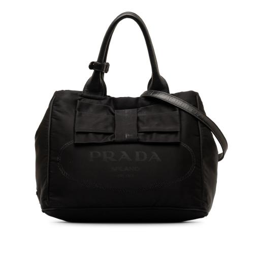 Prada Tessuto Logo Fiocco Bow Satchel