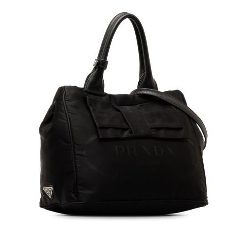 Prada Tessuto Logo Fiocco Bow Satchel