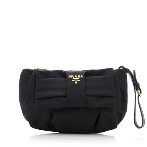 Prada Tessuto Bow Wristlet