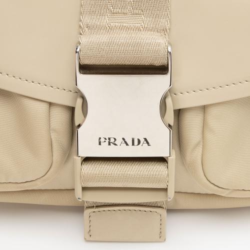 Prada Re-Nylon Patent Leather Double Pocket Crossbody