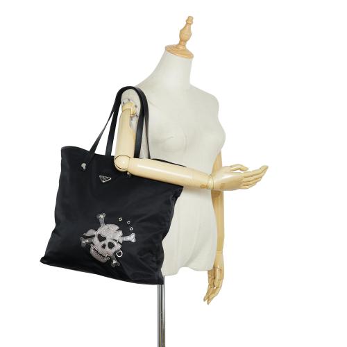 Prada Tessuto Skull Tote | Prada Handbags | Bag Borrow or Steal