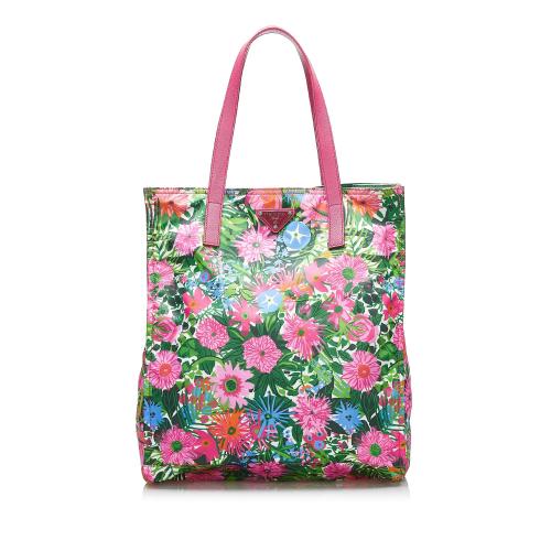 Prada Tessuto Stampato Floral Tote