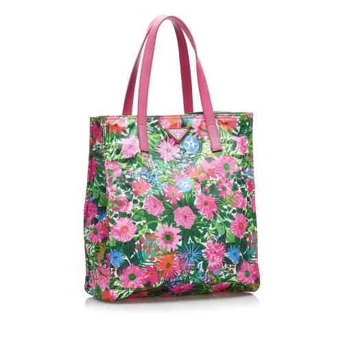 Prada Tessuto Stampato Floral Tote