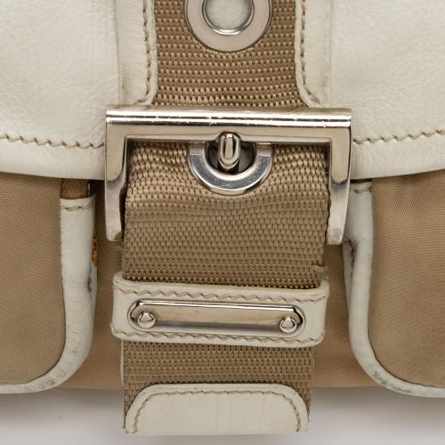 Prada Tessuto Vitello Buckle Flap Bag