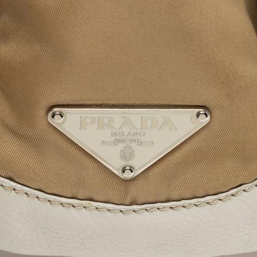 Prada Tessuto Vitello Buckle Flap Bag