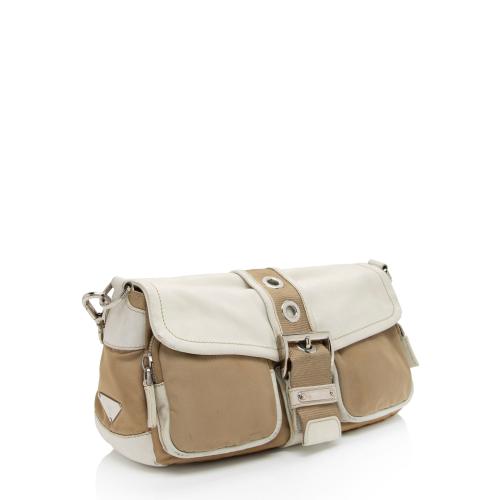 Prada Tessuto Vitello Buckle Flap Bag