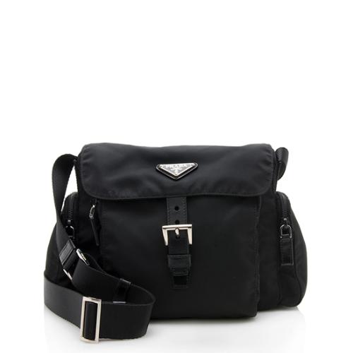 Prada Tessuto Buckle Pocket Messenger