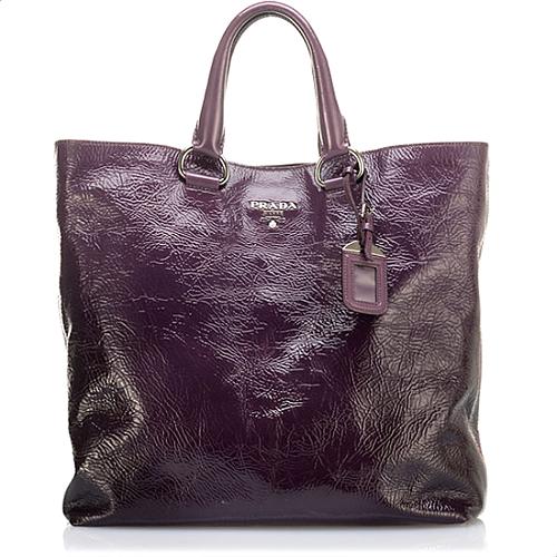 Prada Vernice North/South Tote