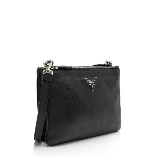 Prada Vitello Daino Double Zip Crossbody