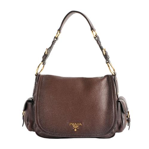 Prada Vitello Daino Flap Front Shoulder Bag