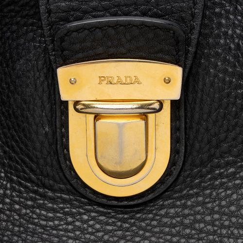 Prada Vitello Daino Leather Pushlock Tote