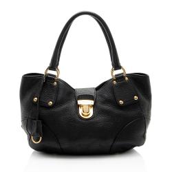 Prada Vitello Daino Leather Pushlock Tote