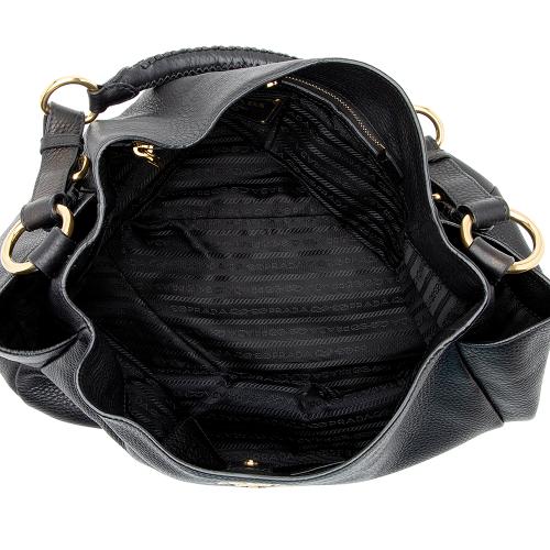 Prada Vitello Daino Side Pocket Hobo