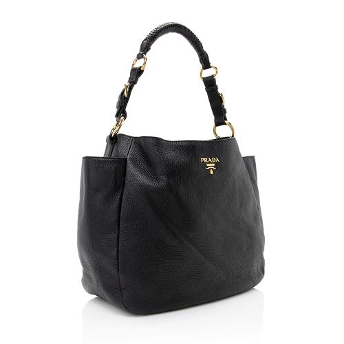 Prada Vitello Daino Side Pocket Hobo