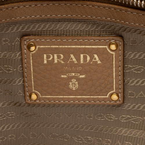 Prada Vitello Daino Side Pocket Zip Large Hobo