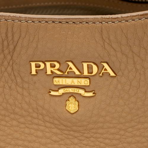 Prada Vitello Daino Side Pocket Zip Large Hobo