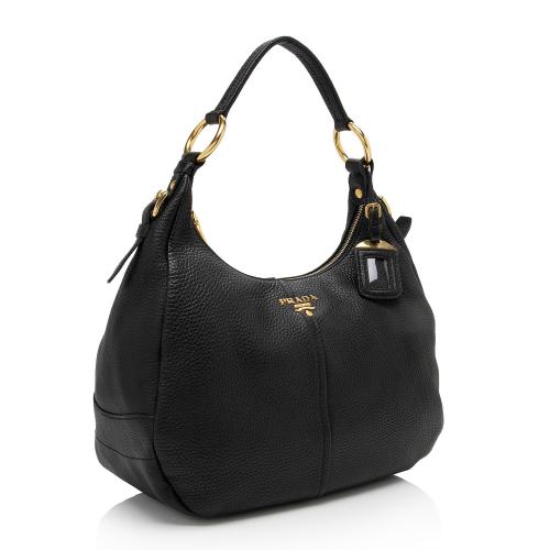 Prada Vitello Daino Zip Hobo