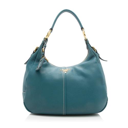 Prada Vitello Daino Zip Hobo