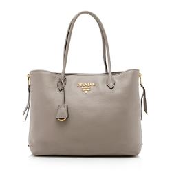 Prada Vitello Diano Leather Top Handle Shopper Tote