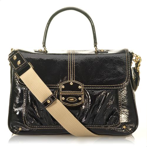 Rafe New York Pearlized Patent Leather Chloe Medium Top Handle Handbag