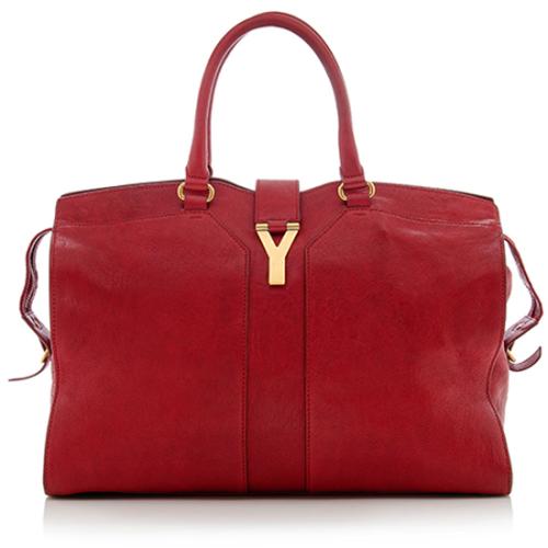 Saint Laurent Leather Cabas Chyc Large Tote