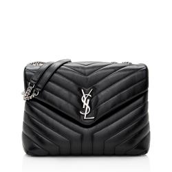 Saint Laurent Matelasse Calfskin Monogram LouLou Chain Medium Shoulder Bag