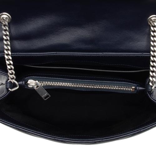 Saint Laurent Matelasse Calfskin Monogram LouLou Chain Small Crossbody