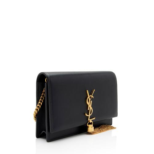 Saint Laurent Calfskin Monogram Kate Tassel Chain Wallet