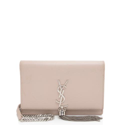 Saint Laurent Calfskin Monogram Kate Tassel Chain Wallet