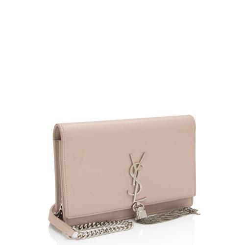 Saint Laurent Calfskin Monogram Kate Tassel Chain Wallet