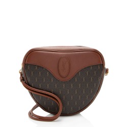 Saint Laurent Le Monogram Canvas Calfskin Sac Coeur Crossbody