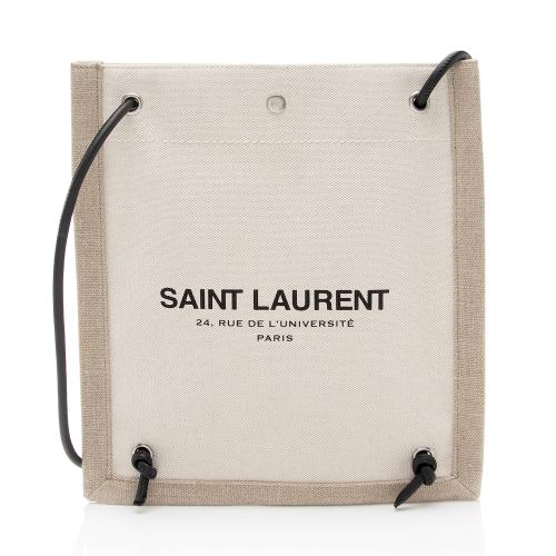 Saint Laurent Canvas Calfskin Rive Gauche Backpack