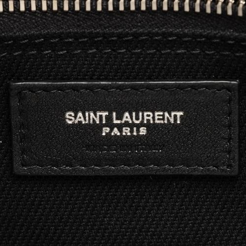 Saint Laurent Linen Calfskin Rive Gauche N/S Tote