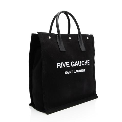 Saint Laurent Linen Calfskin Rive Gauche N/S Tote