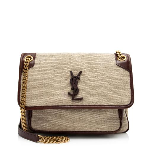 Saint Laurent Canvas Monogram Niki Medium Shoulder Bag