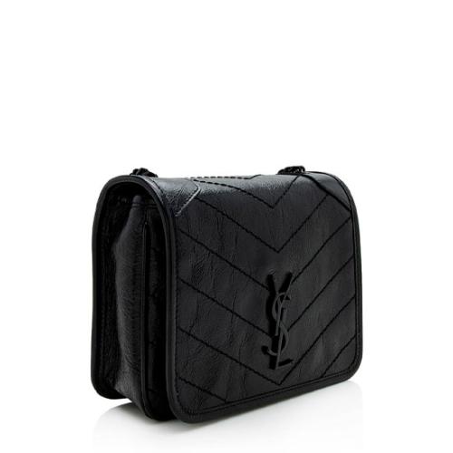 Saint Laurent Crinkled Calfskin Monogram Niki Chain Wallet