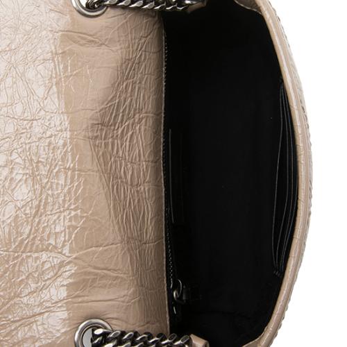 Saint Laurent Crinkled Calfskin Monogram Niki Chain Wallet