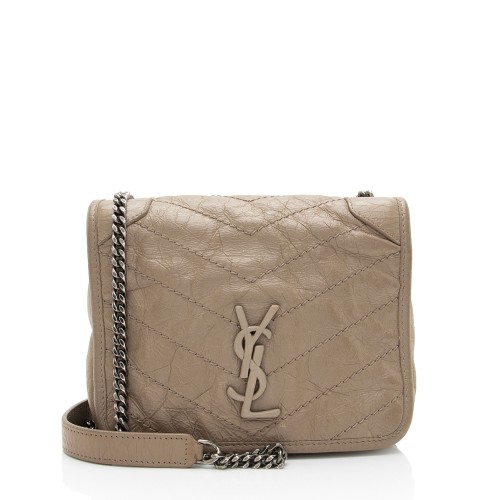 Saint Laurent Crinkled Calfskin Monogram Niki Chain Wallet