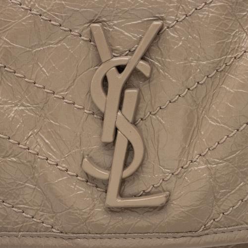 Saint Laurent Crinkled Calfskin Monogram Niki Medium Shoulder Bag