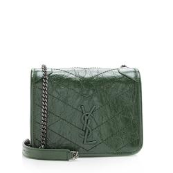 Saint Laurent Crinkled Calfskin Monogram Niki Chain Wallet