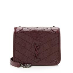 Saint Laurent Crinkled Calfskin Monogram Niki Chain Wallet