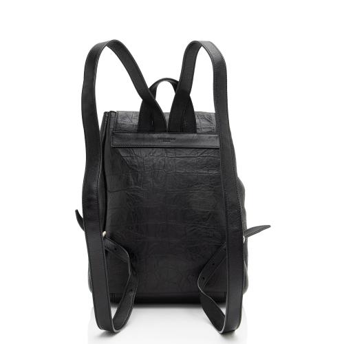 Saint Laurent Croc Embossed Lambskin Festival Backpack